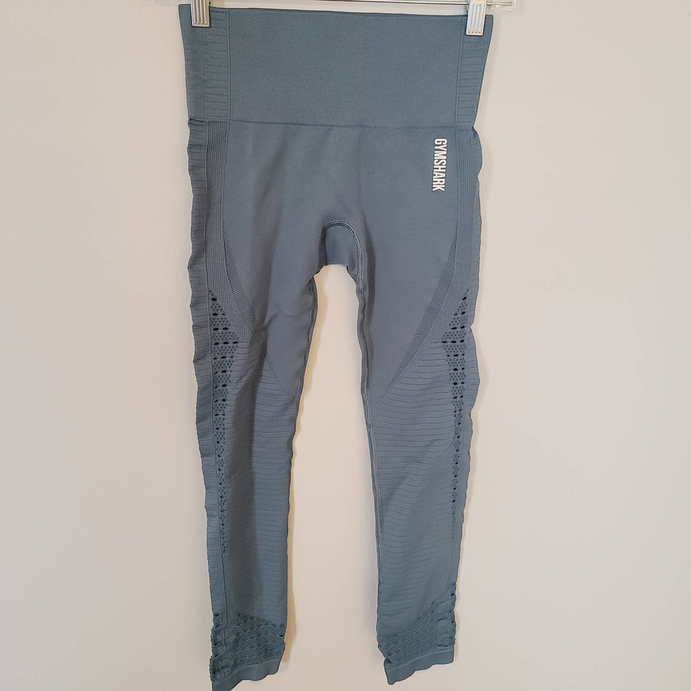 GYMSHARK Energy+ Seamless Athletic Leggings Blue Stone